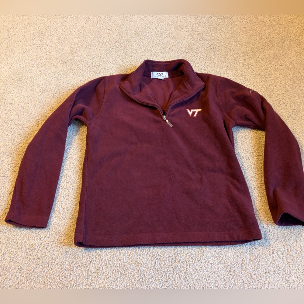 VT Virginia Tech Maroon Fleece Quarter-Zip Pullover